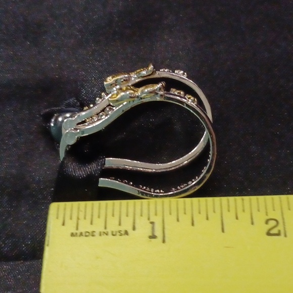 The Bradford Exchange Silver / 24K Gold CATS Fill A Heart With Love Earrings - Picture 5 of 9